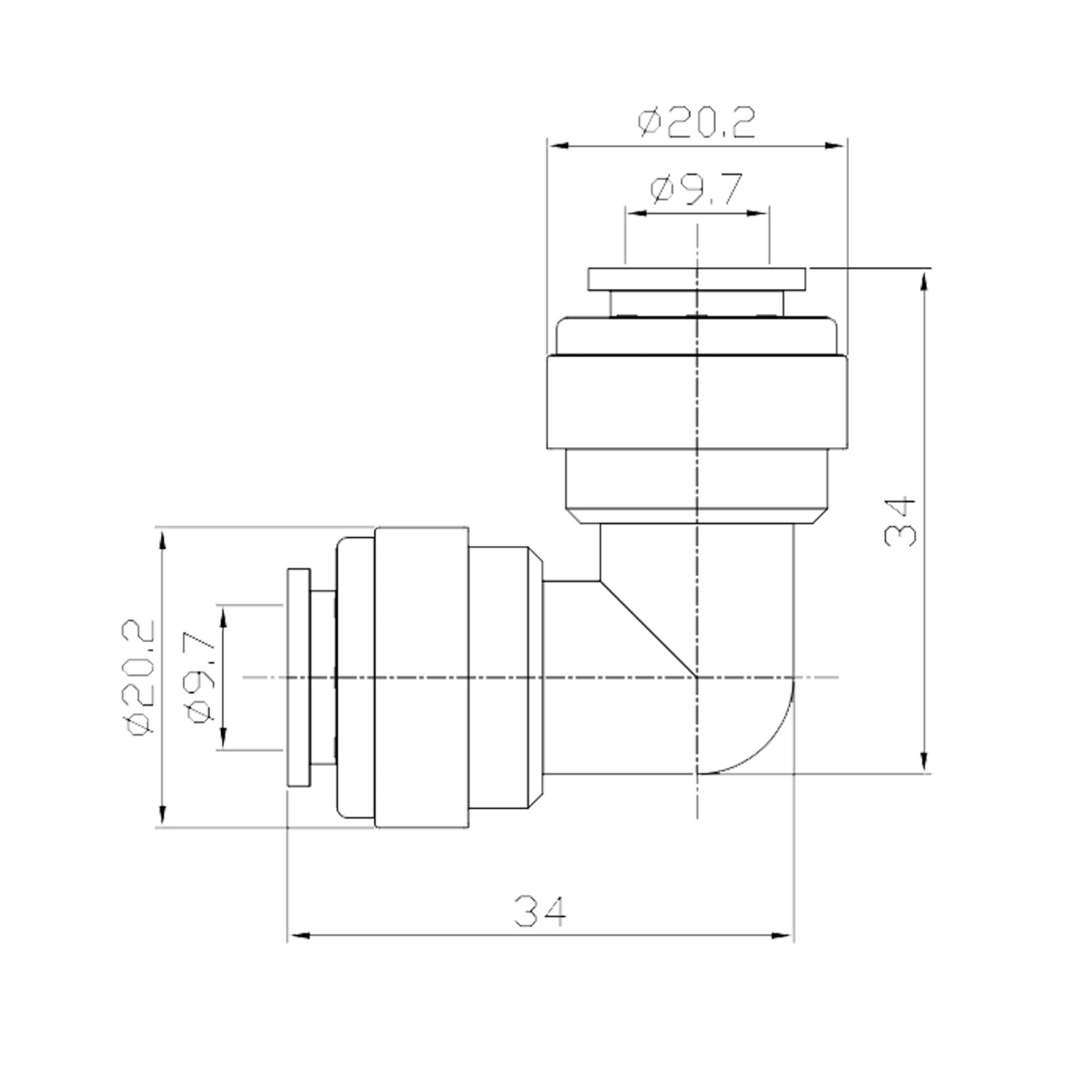 Cot cu racordare rapidă, fiting adaptor (seria 004)