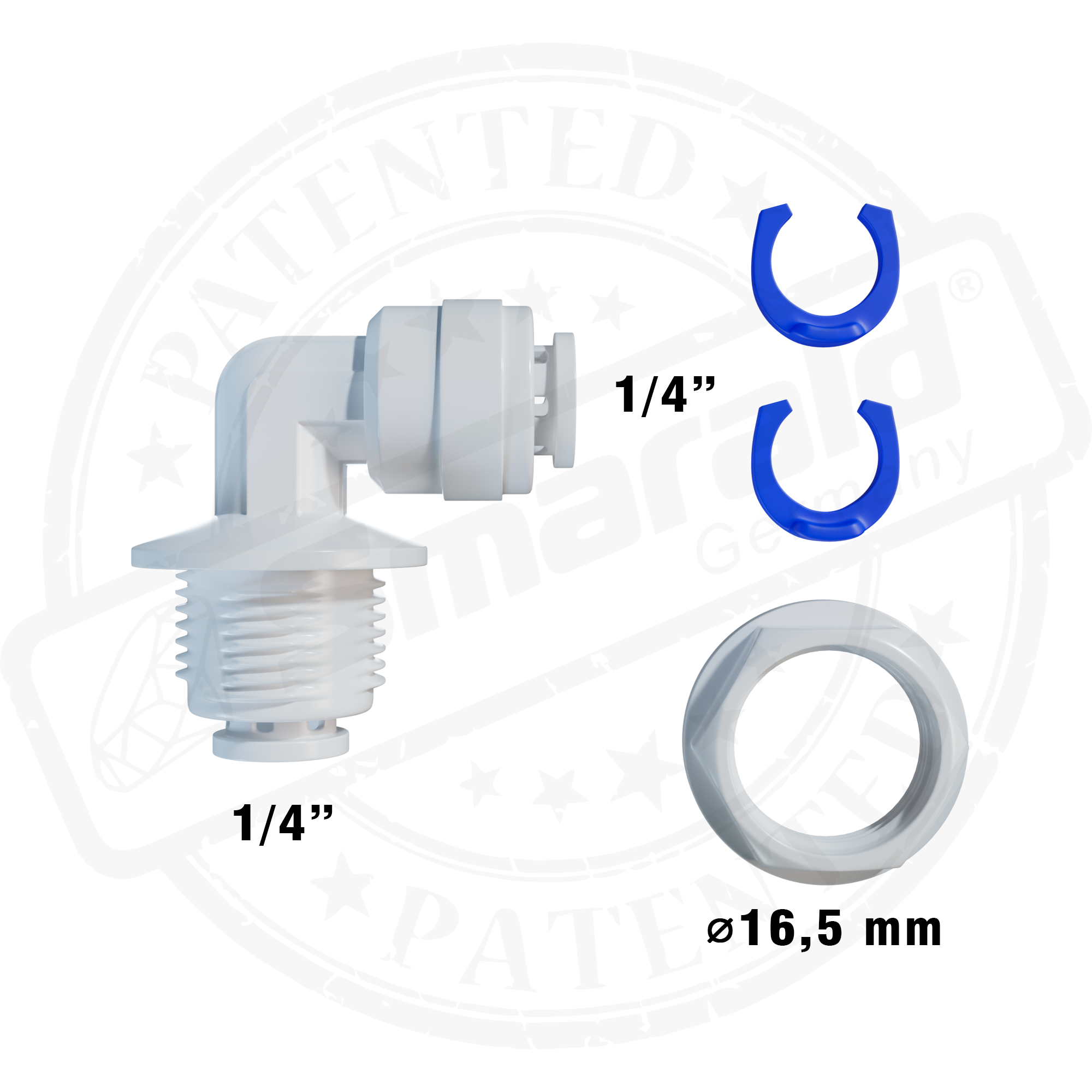 1/4 Zoll Winkelanschluss mit Gewinde – Schlauchverbinder für Osmoseanlage & Wasserfilter