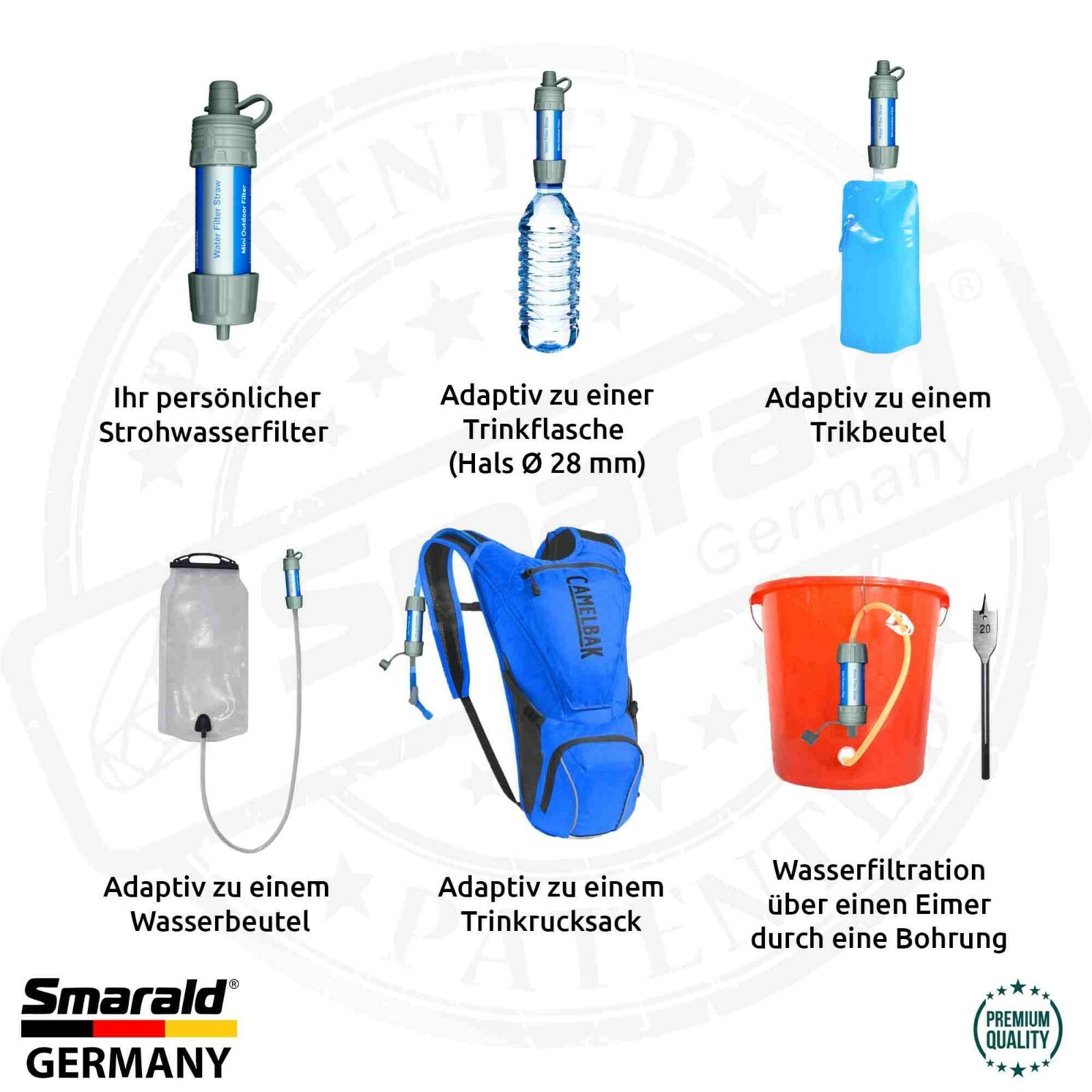 Outdoor-Wasserfilter mit 0,1 µm Hohlfasermembran
