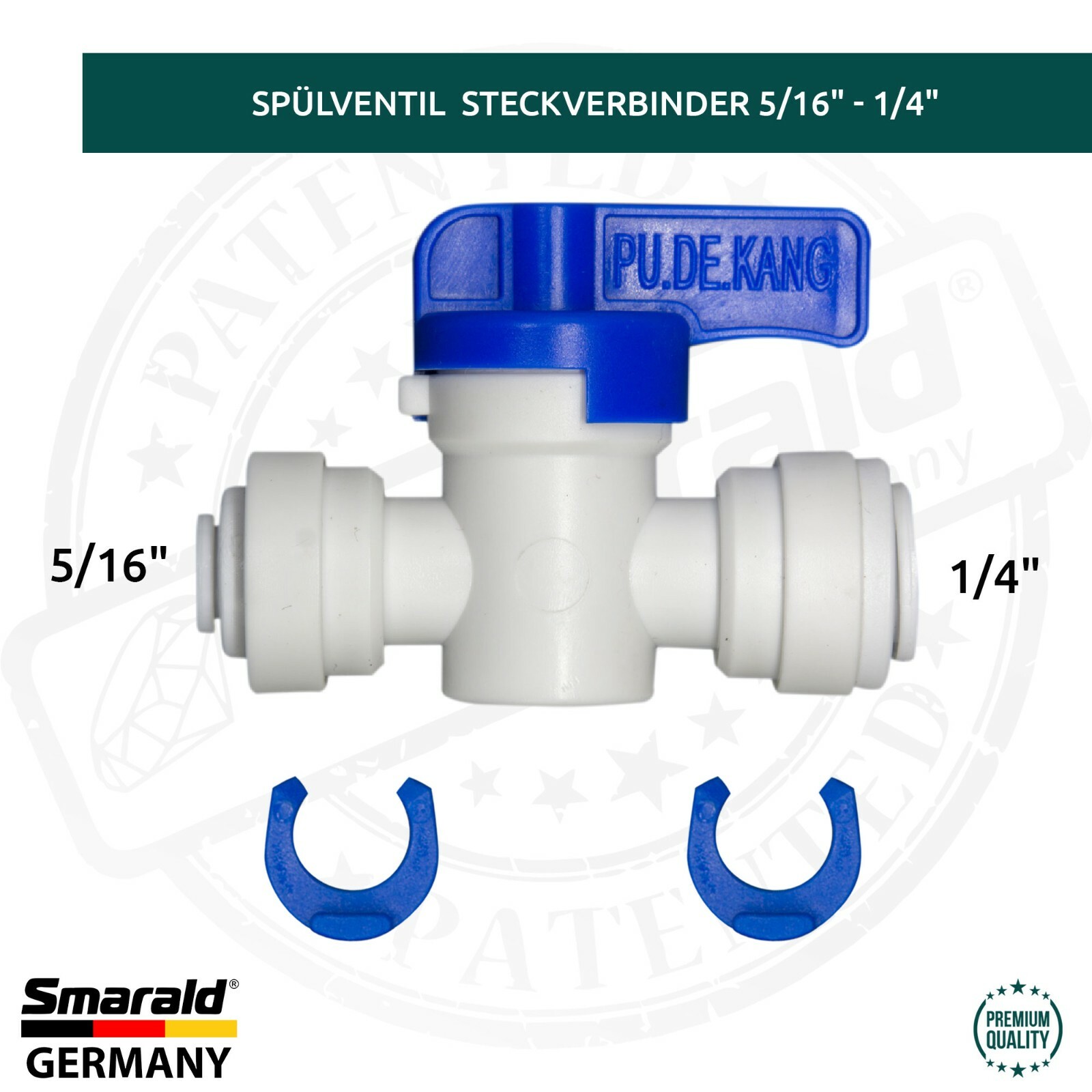 Shut-off valve / Flush valve with push-fit connection