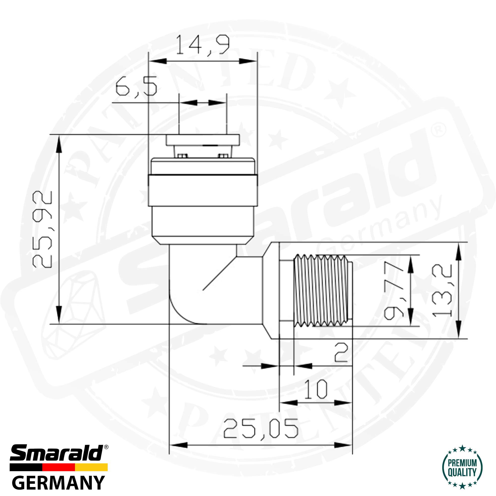 L-Steckverbinder 1/4" x 1/8" AG mit O-Ring