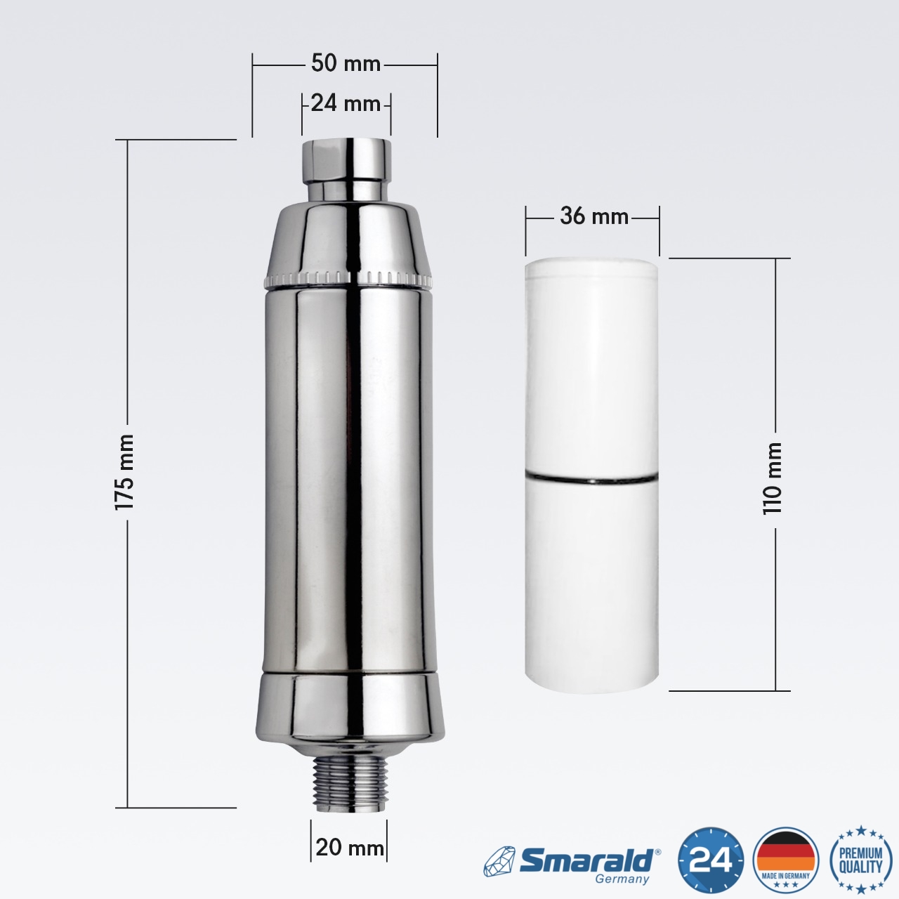 Anti-Chlor Duschfilter von Smarald® für Duschen und Bad