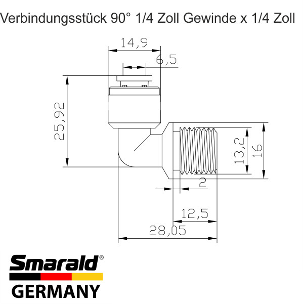Gewinde-Fittings 1/4" AG × Quick&Easy 6,5 mm – 2er-Set