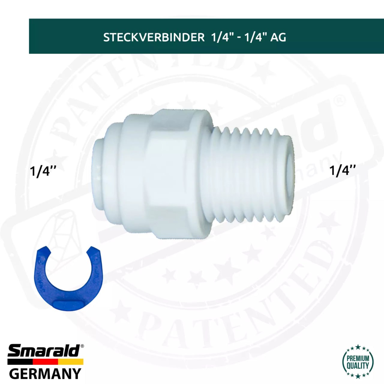 Straight connector with external thread