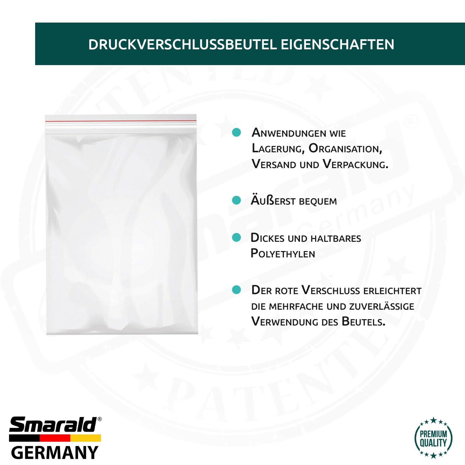 Druckverschlussbeutel (ZIP-Beutel), 50–80 µm, 21 Größen