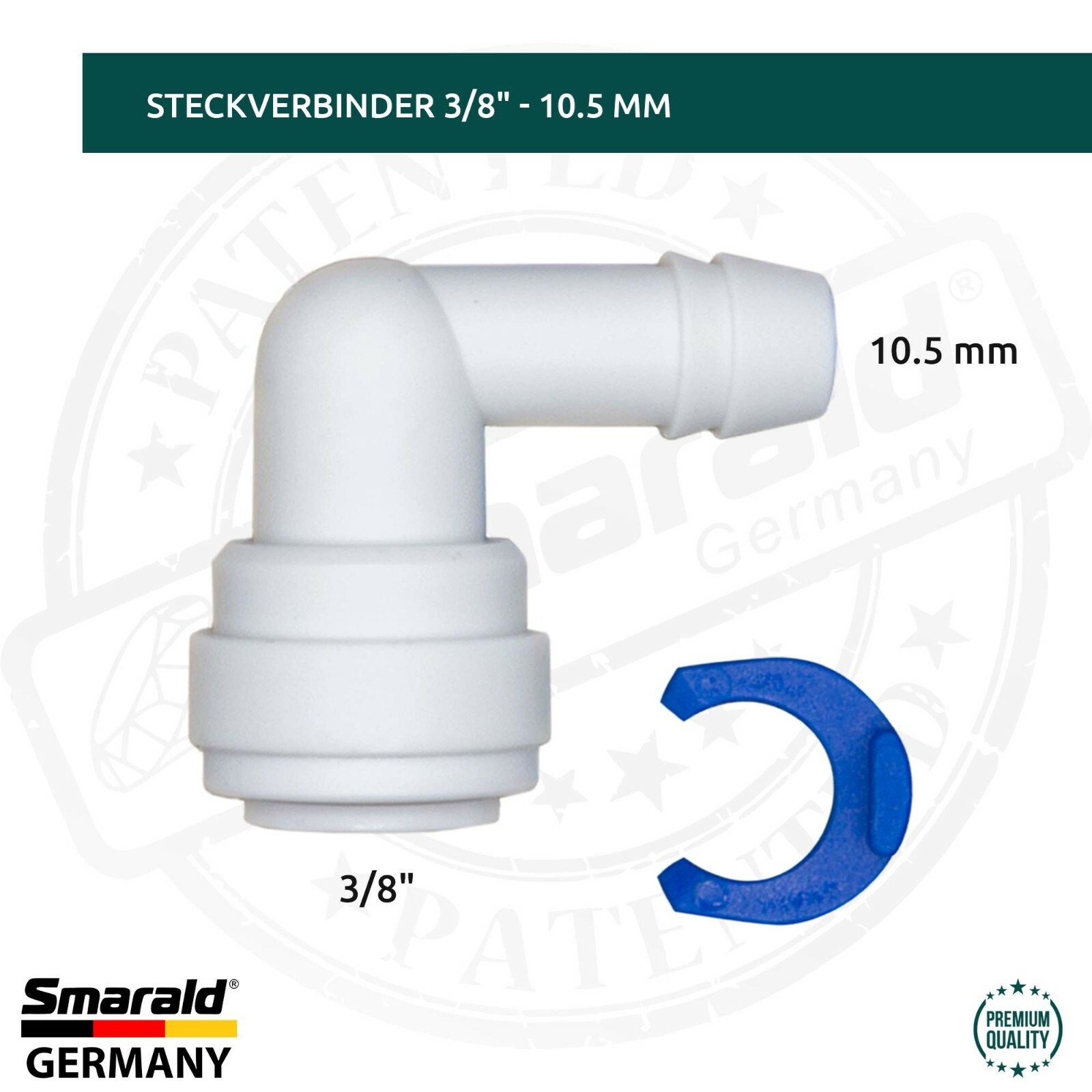 Steckverbinder mit Einsteckstutzen Ø 10,4–10,5 mm