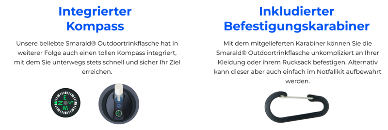 Outdoor-Trinkflasche mit 2-Stufen-Filter 0,1 µm