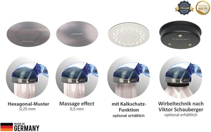 Smarald Wellnessduschkopf mit Duschfilter funktionen 2