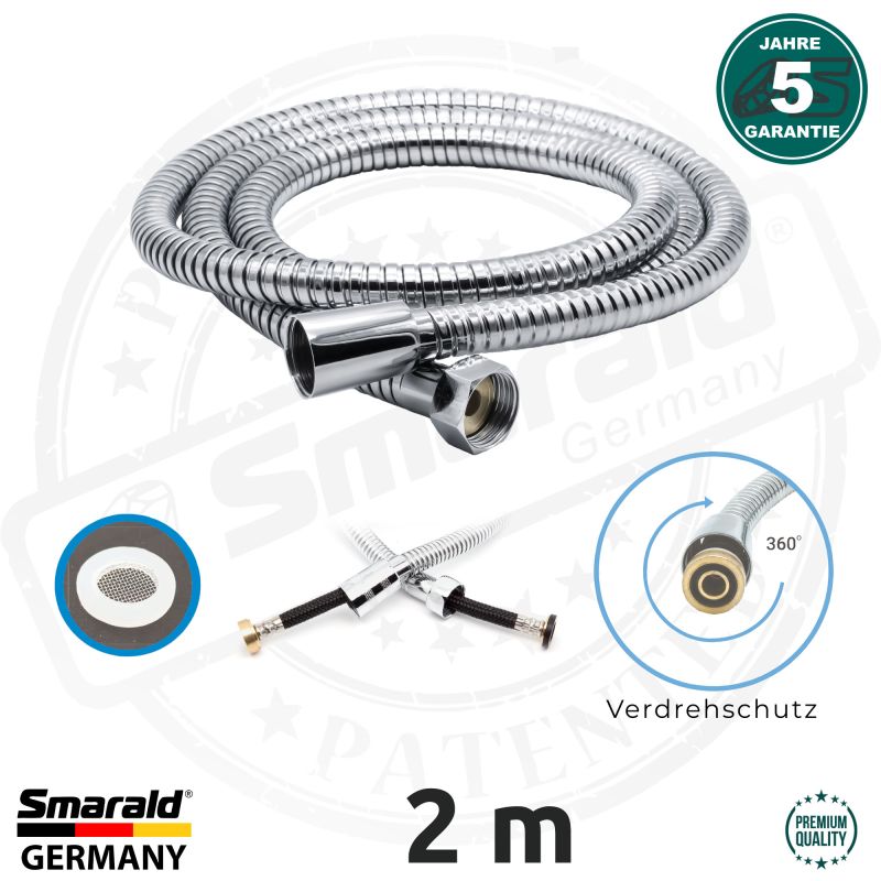 Duschschlauch 2 m. aus Edelstahl Premium Qualität 1/2