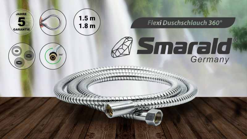 Duschschlauch mit Verdrehschutz 180 cm von Smarald