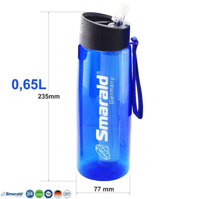 Outdoor-Trinkflasche mit 2-Stufen-Filter 0,1 µm