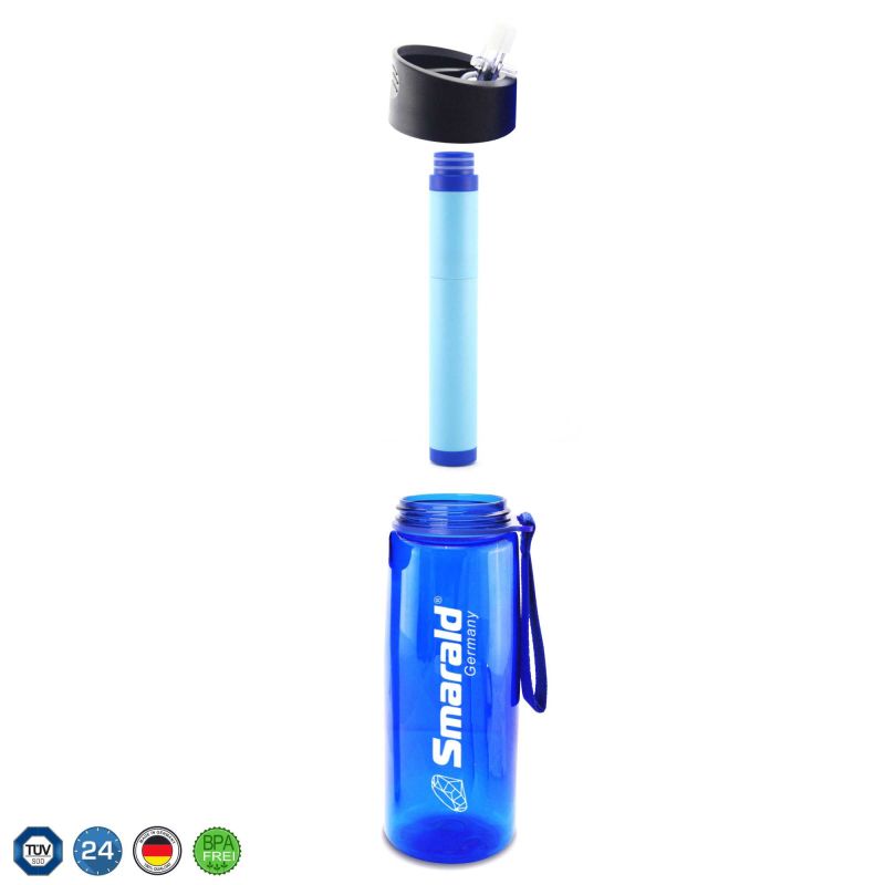 Outdoor-Trinkflasche mit 2-Stufen-Filter 0,1 µm