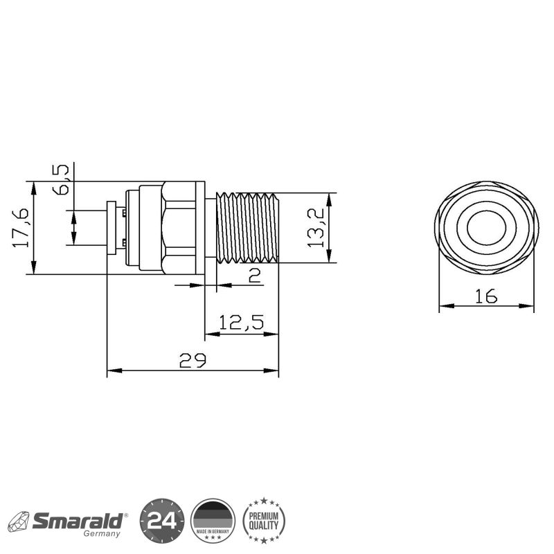 Smarald® Fitting Adapter mit 90° Winkel Verbindungsstück 1/4 Zoll Gewinde x 1/4 Zoll